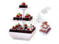3 Tier Snack Server Square Shape Party Supplies Cake Stand