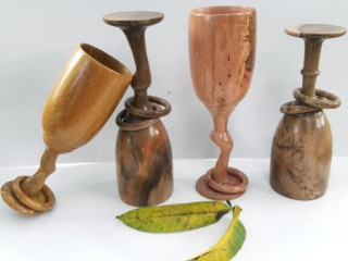 Natural Kos, Nedun,Mahogani Rings with Champange cups
