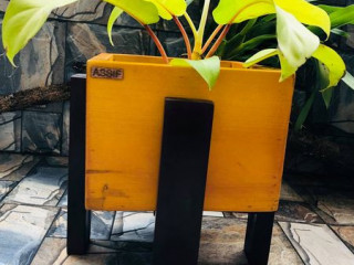Wooden pot and Stand ~ Design by ASSIF Lanka