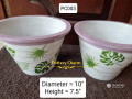 Cement and Clay Hand painted pots for Indoor and Outdoor planting