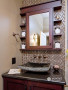 Simple and durable bathroom mirrors .. Teak wood.