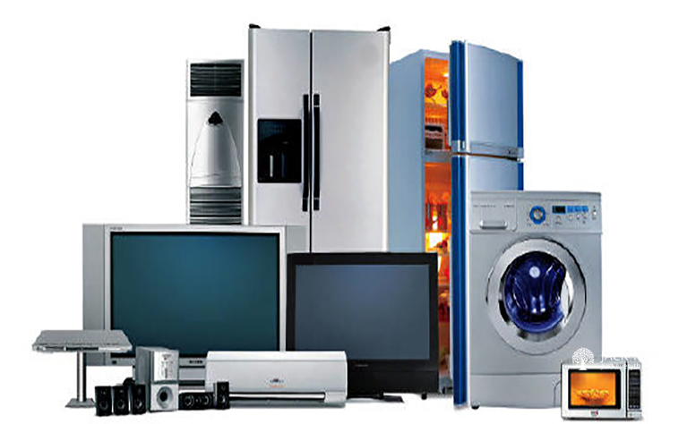 TV, LED, LCD, DVD, fridge, microwave oven, washing machine, domes