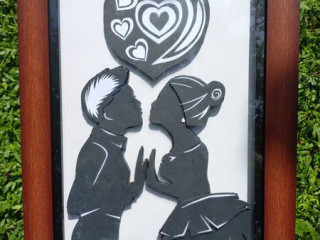 Handmade  Black and white 3D wall art.This picture is made by usi