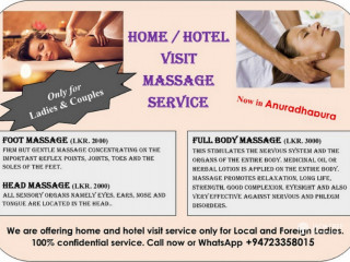 Home/Hotel visit massage service for Ladies