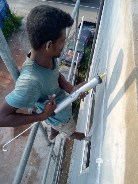 Extanal wall crack repair & waterproofing painting