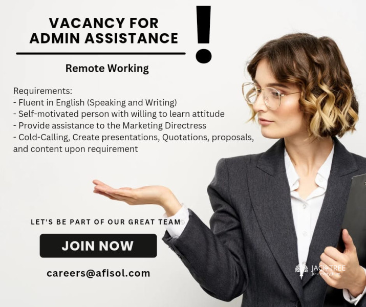 Vacancy for Admin Assistant Vacancy Afisol (Pvt) Ltd