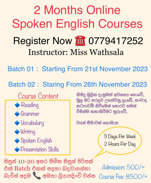 Online Spoken English Classes 2Months Courses for Anyone Adults