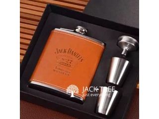 Hip Flask Set with Jack Daniel Logo