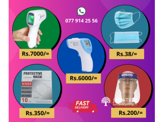 3 Ply Imported masks, Thermometers, Face shields & KN95